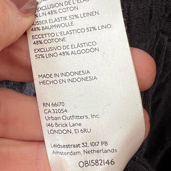 Free People Ruffled Up Women's Grey Smocked Short Sleeve Linen Blend Top Size XS - Picture 5 of 5